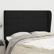 Vidaxl vidaXL Vzglavnik s krilci, črne barve, 147x23x118/128 cm, blago