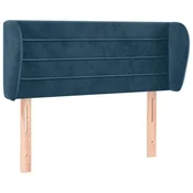 Vidaxl Vzglavje z ušesi temno modro 83x23x78/88 cm žamet