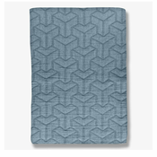 Plavi prekrivac od recikliranog pamuka za krevet za jednu osobu 140x250 cm Trio - Mette Ditmer Denmark