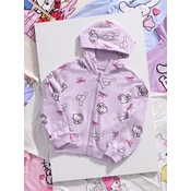 Sinsay - Dukserica na rajsferšlus sa kapuljacom Hello Kitty - lavanda
