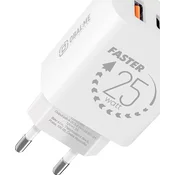 OBAL:ME Potovalni polnilec USB-A + USB-C 25W Bela