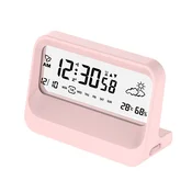 INF Digitalna študentska budilka z temperaturo, vlažnostjo in štoparico Pink, (5000290737)