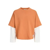 Jack & Jones Junior Majica JCOECHO oranžna/bela