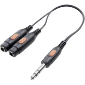SpeaKa Professional SpeaKa Professional-JACK audio Y-adapter 1x JACK\, moški 6.35mm/2x JACK\, ženski 6.35mm\, črn, (20411477)