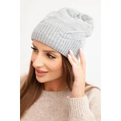 Kesi Womens winter hat with wool in ribbed weave K471 gray