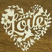 Leseno dekorativno srce Love - ornament