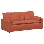Vidaxl Modularni kavč z blazinami rdeče oranžen