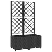Vidaxl Vrtno korito z rešetko črno 80x40x136 cm PP
