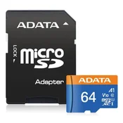 ADATA 64GB microSDXC Kartica UHS-I 100/25MB/s + Adapter