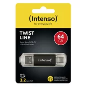 Intenso 64GB Twist Line USB 3.2/USB-C spominski ključek
