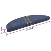Prostirke za stepenice, samoljepljive, 5 kom, 56x17x3 cm, plave, poluokrugle