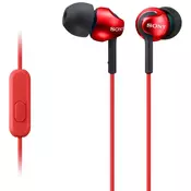 SONY slušalice MDR-EX110AP (Crvene) - MDR-EX110APR 9mm, Neodimijum, 5Hz - 24KHz, 103dB