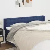 Vidaxl Vzglavje z ušesi modro 163x16x78/88 cm blago