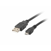 Lanberg Kabel Micro USB (M) do USB-A (M) 2.0, 1 m, črn