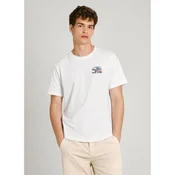 Pepe Jeans za moške. PM509651 Arshine majica bela (XL), Priložnostno, Bombaž, Kratek rokav