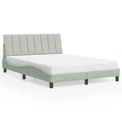 Vidaxl Posteljni okvir brez vzmetnice Hanko svetlo siv 120x200 cm žamet