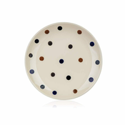 Banquet Keramični desertni krožnik DOTS 18,6 cm, rjave pike, komplet 6 kosov