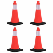 Vidaxl Odsevni prometni stožci z močnimi podstavki 4 kosi 50 cm