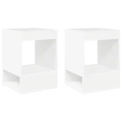 Vidaxl Stranska miza 2 szt. Bela 40 x 40 x 56 cm Konstruiran les