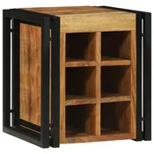 Stalak za vino Smeda i crna 35 x 35 x 39 cm Cvrsto drvo akacije