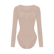 cfab Oblikovanje postave Bodysuit Sculpting Shapewear Longsleeve mit Slip bež