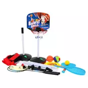 Sportski set 5u1, košarka, odbojka, badminton, frizbi, tenis