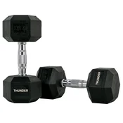 THUNDER Heksagonalna utež THUNDER 12,5 kg – gumirana, proti zdrsu, za domači in profesionalni trening, (5000090228)