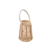 Laterna z bleščicami CONE GLAM 22 cm, naravna
