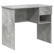 vidaXL Miza s shranjevanjem Betonsko siva 90x49.5x75 cm Lesno predelano