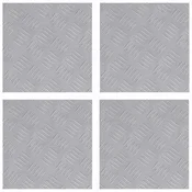 Vidaxl Stopnice Kvadrat 4 szt. srebrna 30 x 30 cm Aluminij