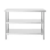 VEVOR Delovna miza za pripravo hrane 457x1219x864 cm iz nerjavečega jekla