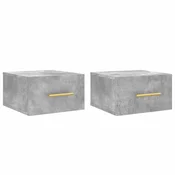 Vidaxl Stenska nočna omarica 2 kosa betonsko siva 35x35x20 cm