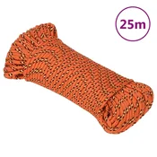 Vidaxl Vrv za čoln oranžna 4 mm 25 m polipropilen