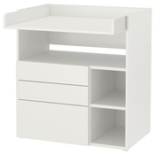 SMASTAD Komoda za presvlacenje, bela bela/s 3 fioke, 90x79x100 cm