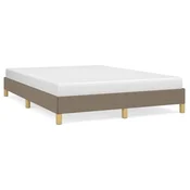 Vidaxl Posteljni okvir brez vzmetnice taupe 140x190 cm blago