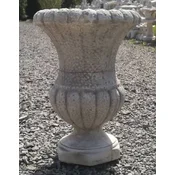 Casa Padrino baroque garden decorative flower pot gray H. 41 cm - Magnificent baroque style plant pot - Baroque garden decoration - Baroque terrace decoration - Baroque garden accessories