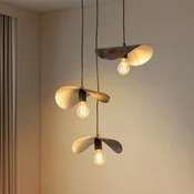 Opviq Obesna svetilka Eger, 3-svetilna, črna, kovina, O 50 cm - Dnevna soba/jedilnica - črna, bela, rjava