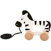 Valjajoča zebra – lesena vlečna igrača - Trefl