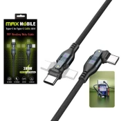 MaxMobile data kabel TYPE C-TYPE C A04 QC 240W, Dual rotate 1.2m crni