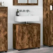 Vidaxl Kabinet za umivalnik v kopalnici Dimljeni oreh 60 x 30 x 60 cm