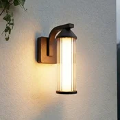 Lindby LED zunanja stenska svetilka Neravio, rjava, višina 26 cm, IP54 - Sodobni - rja, prozoren, bel - Aluminij