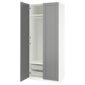 PAX / GULLABERG Kombinacija garderobera, bela/siva, 100x60x236 cm