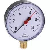 slomart Manometer za ogrevanje RF 100 RAD, premer 100 mm, 0-10 bar, 1/2 palca BSPP, razred 2.5, navpično
