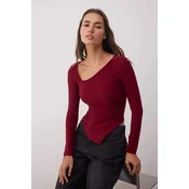 Trendyol Milla ženska bluza Twoaw26Bz00117, burgundac