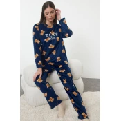 Trendyol Milla Ženski set pidžame Thmaw25Pt00125, Tamnoplavi