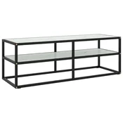 TV ormaric crni s bijelim mramornim staklom 120 x 40 x 40 cm