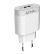 Punjac LDNIO A303Q USB 5V/ 3A (18W) FAST CHARGING QC 30 + Type-C Kabl, Beli