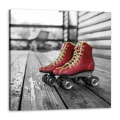 shumee Platno s tiskom Vintage Red Roller Skates 40x40 cm