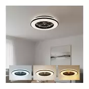 LED prigušiva stropno svetlo sa ventilatorom VENTELUX LED/48W/230V crno + daljinski upravljac