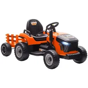 AIYAPLAY AIYAPLAY Električni otroški traktor, 3-hitrostni s prikolico, 2 motorja, za starost 3-8 let, oranžen, (5000238590)